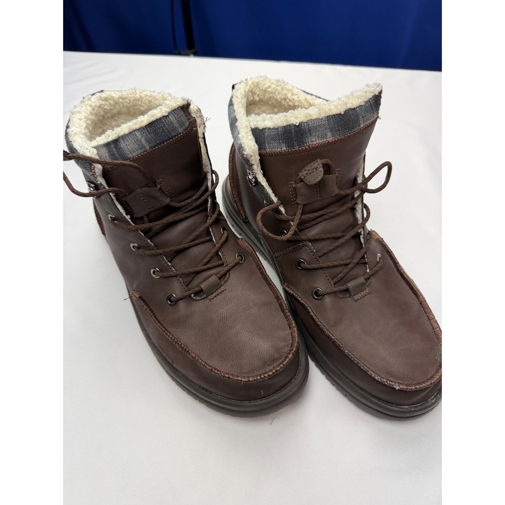 Hey Dude Bradley Classic Cozy Brown Faux Fur Lined Boots Mens 12 44962-255